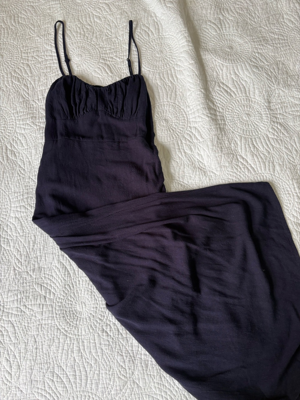 Fashion Nova Navy Blue Women's Midi Linen Dress